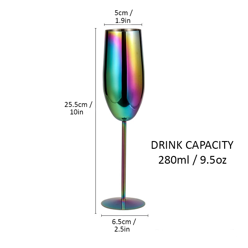 Unbreakable Rainbow Champagne Flute – Luxury Bubbly Goblets & Glasses –  Wonderful Addition