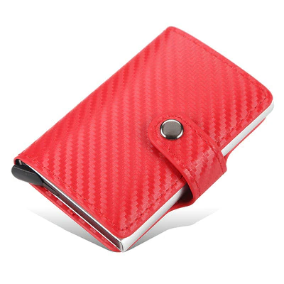 Wallets & Money Clips - Carbon w/ Buckle-Bright Red - Wonderful Addition